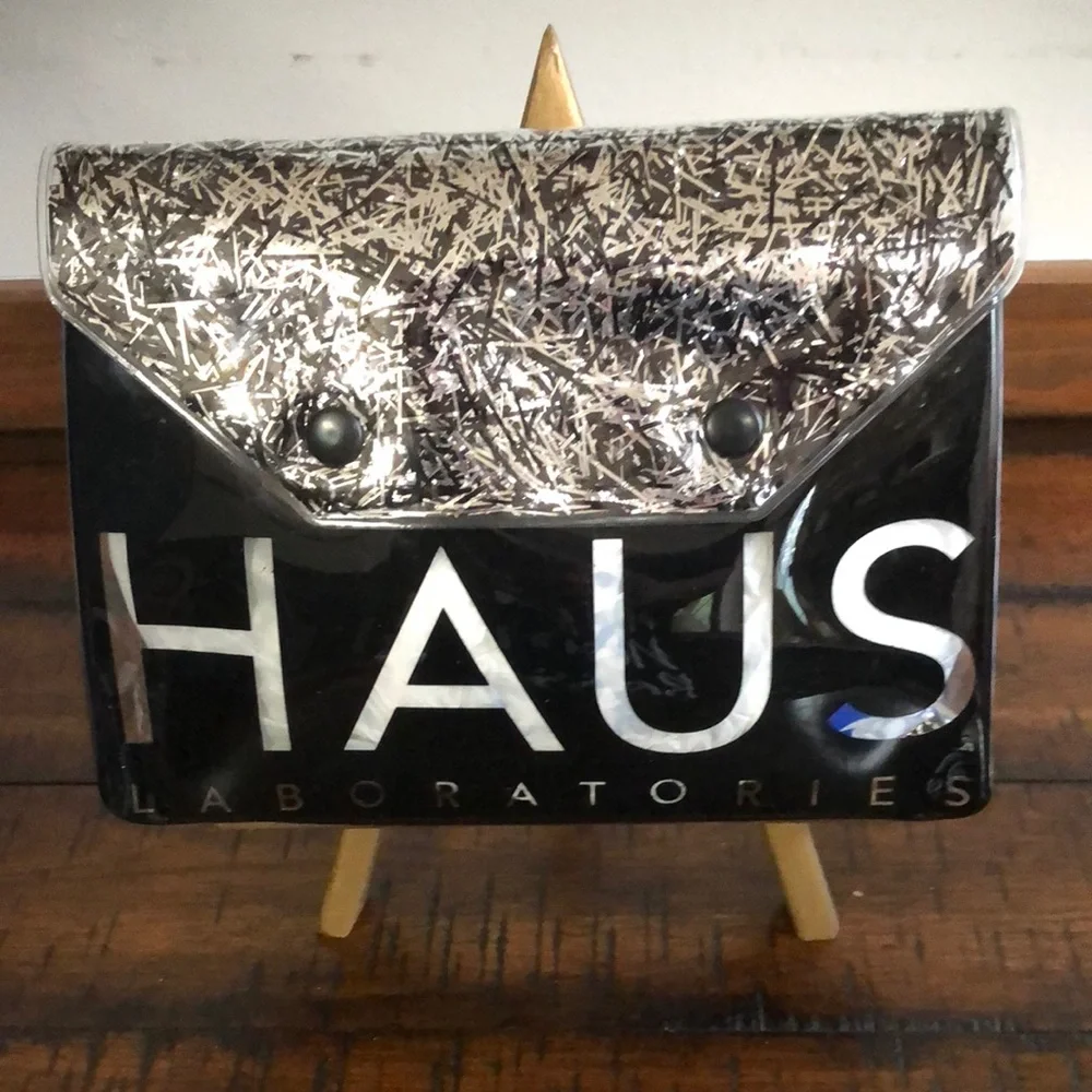 Haus Laboratories Black and Silver Pouch